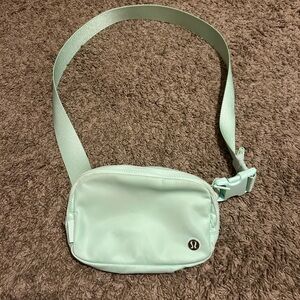 mint green lulu fanny pack